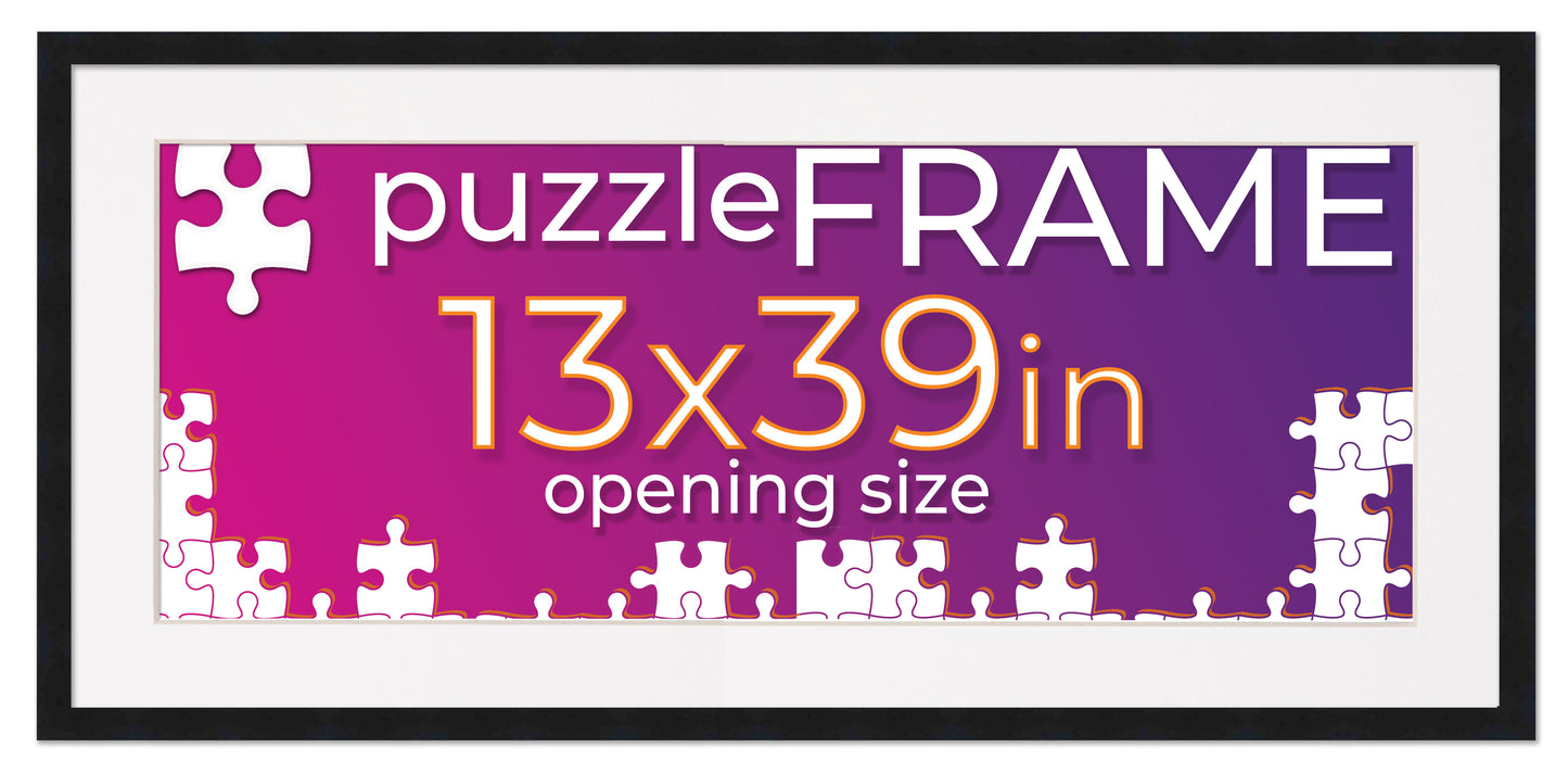 Black Frame With White Mat for Jigsaw Puzzles