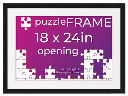Black Frame With White Mat for Jigsaw Puzzles
