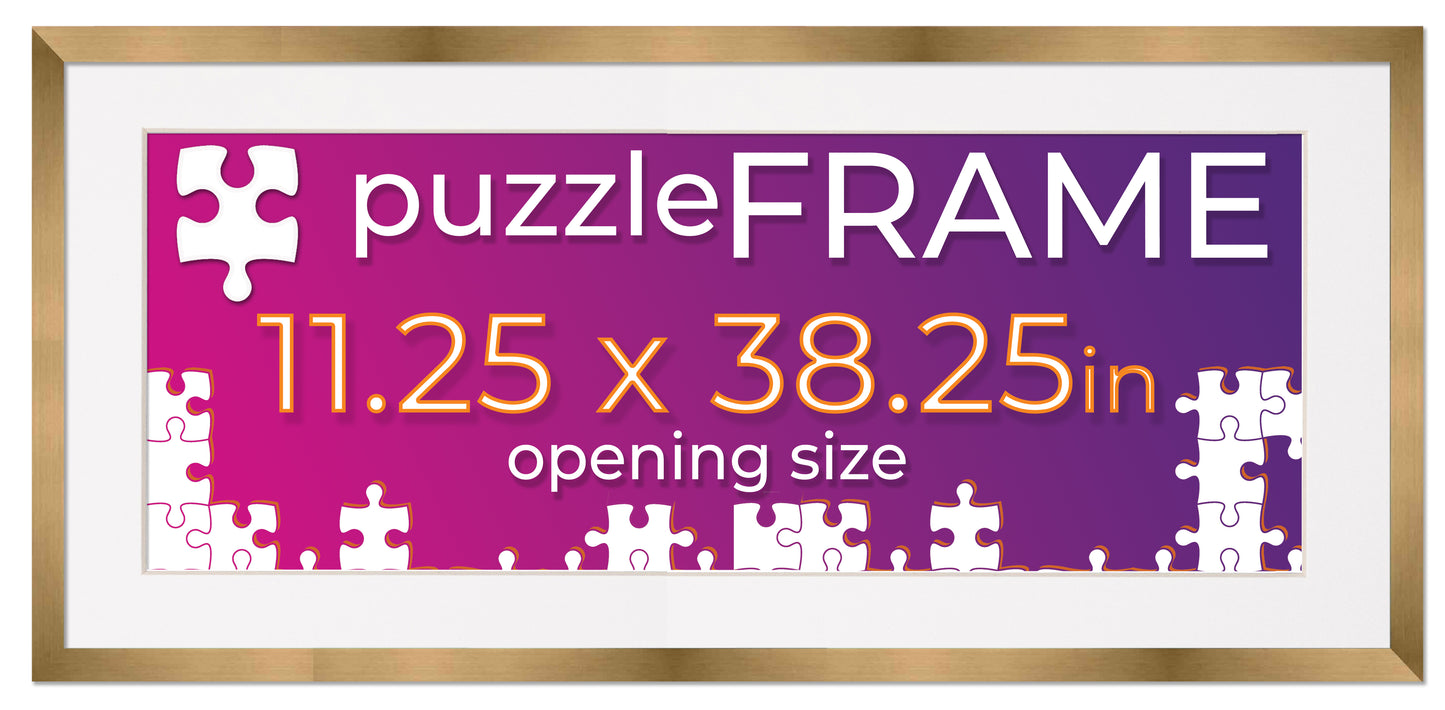 Bronze Frame With White Mat for Jigsaw Puzzles