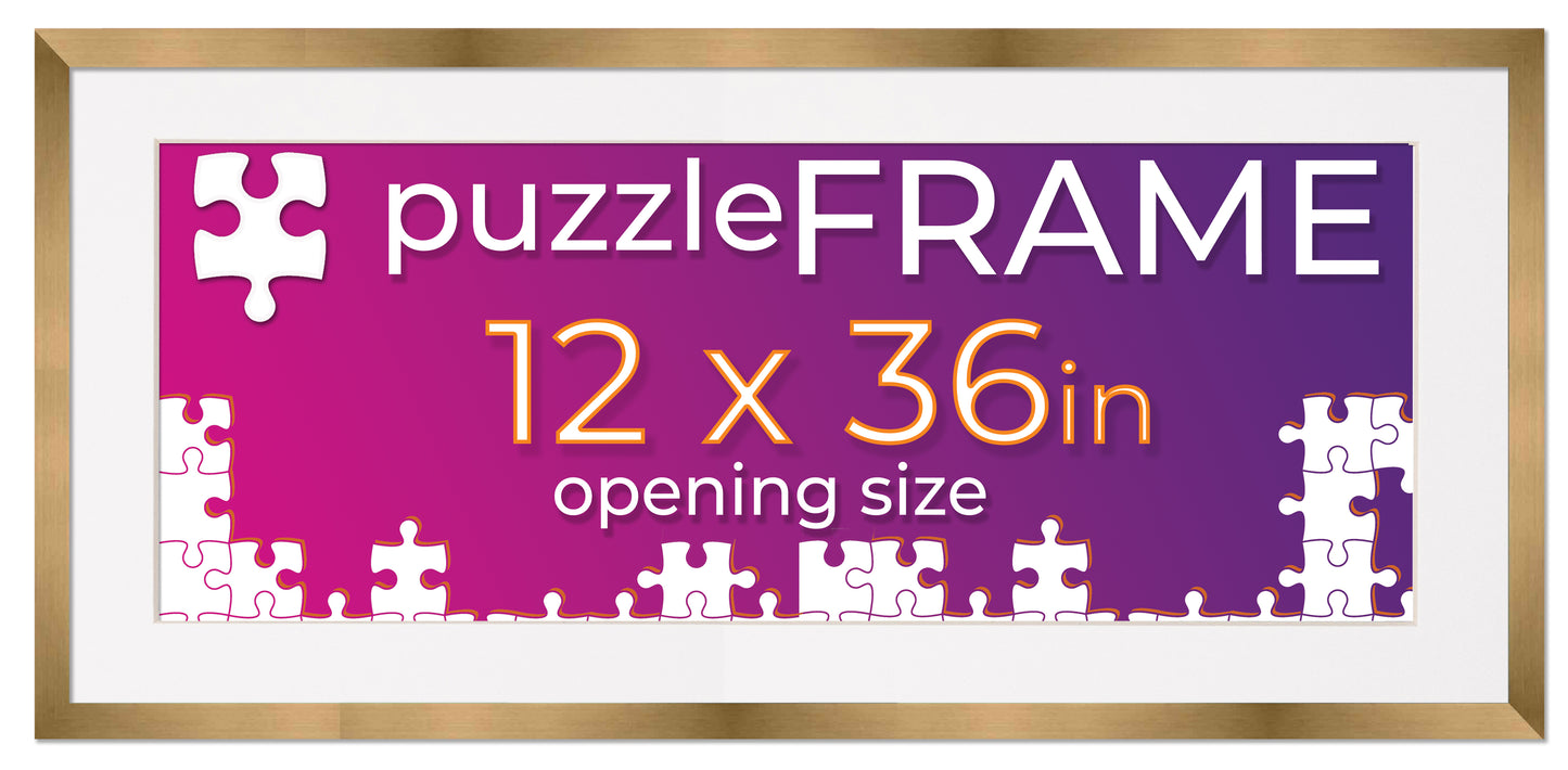 Bronze Frame With White Mat for Jigsaw Puzzles