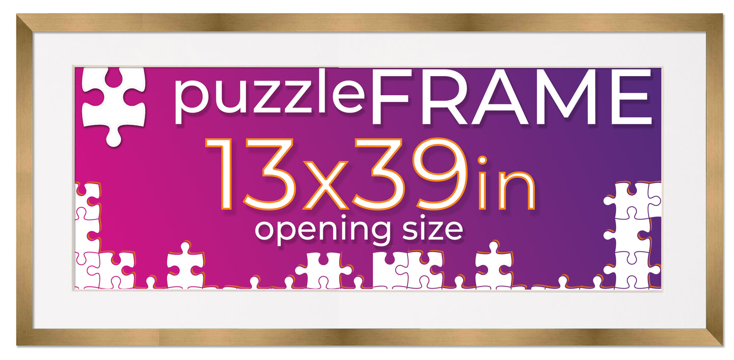 Bronze Frame With White Mat for Jigsaw Puzzles