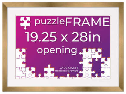 Bronze Frame With White Mat for Jigsaw Puzzles