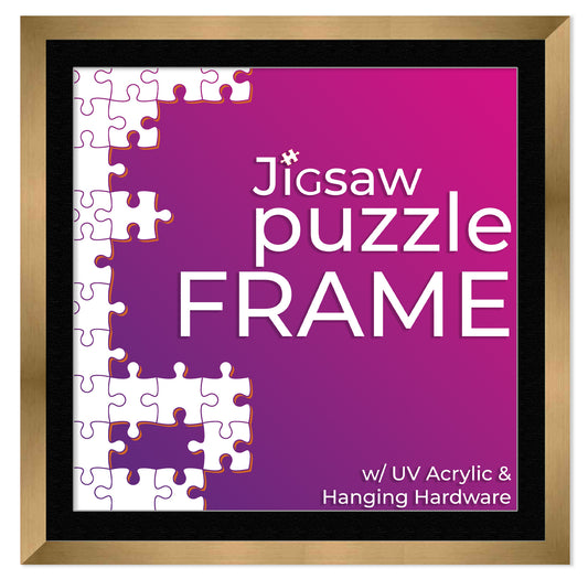 Bronze Frame With Black Mat for Jigsaw Puzzles