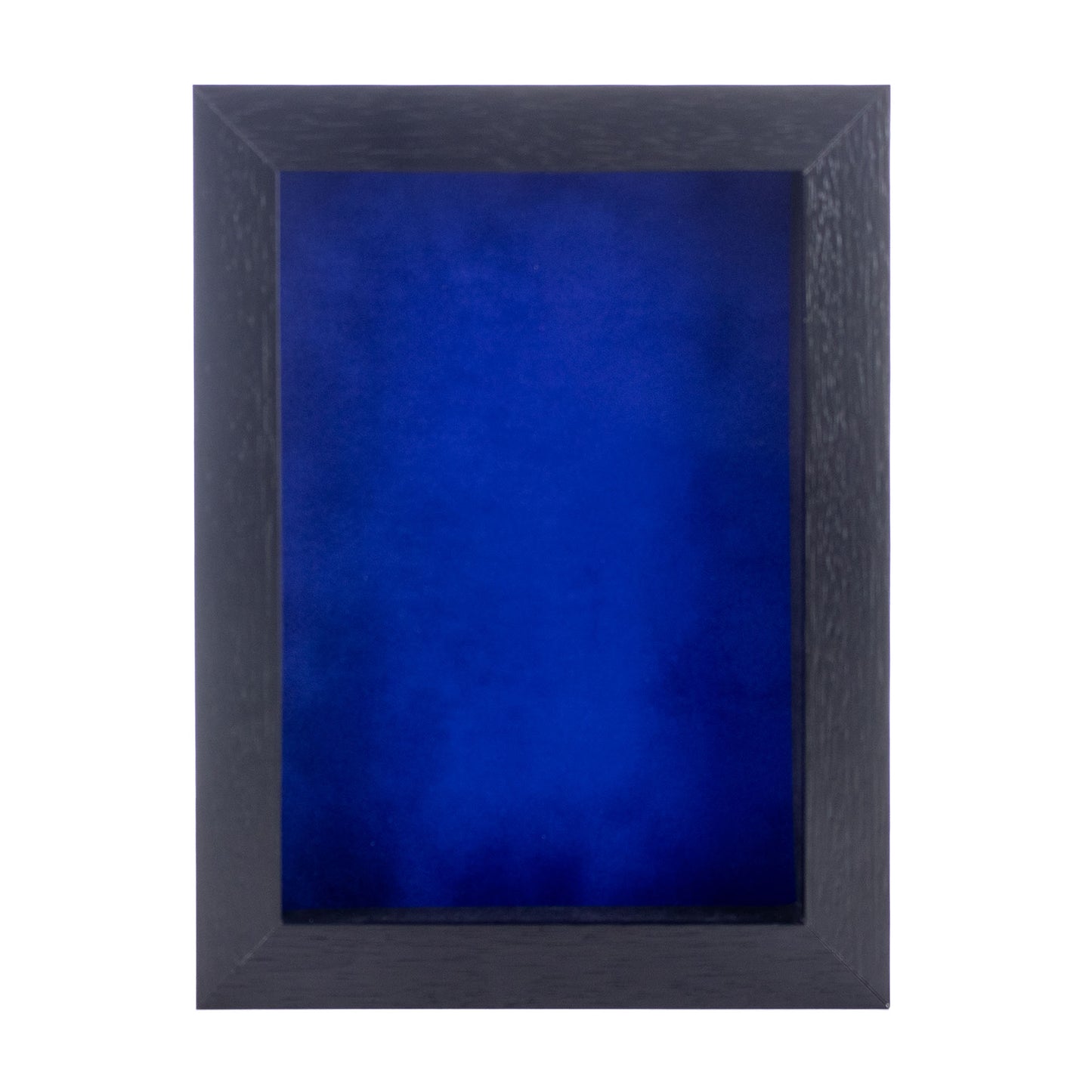 Textured Black Shadow Box Frame With Royal Blue Acid-Free Suede Backing