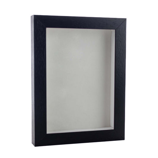 Textured Black Shadow Box Frame With White Acid-Free Suede Backing