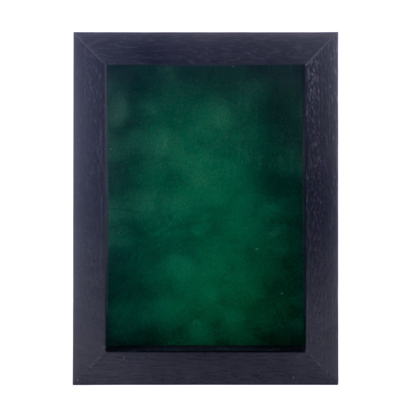 Textured Black Shadow Box Frame With Forest Green Acid-Free Suede Backing