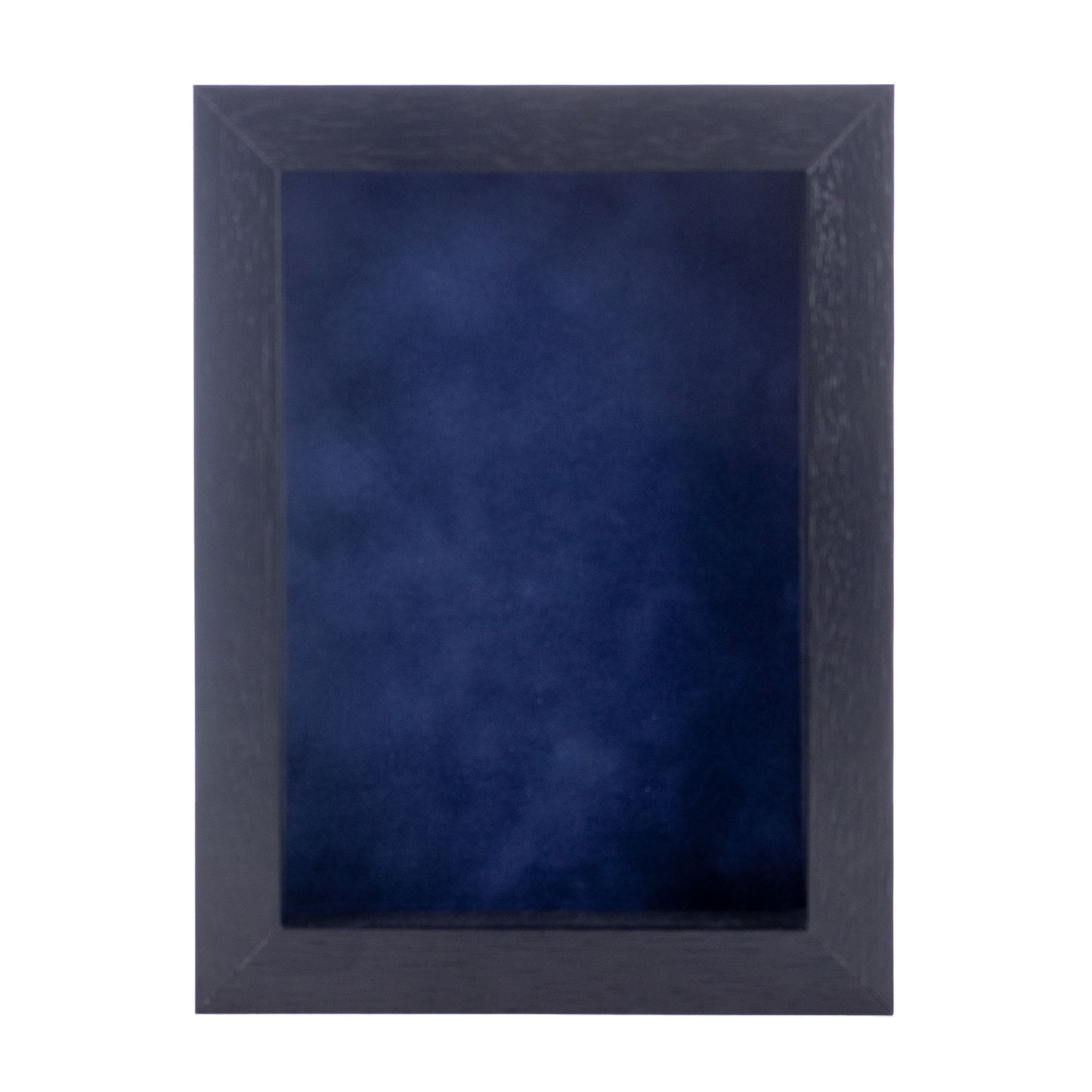 Textured Black Shadow Box Frame With Navy Blue Acid-Free Suede Backing