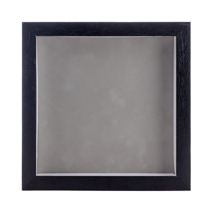 Textured Black Shadow Box Frame With Light Grey Acid-Free Suede Backing
