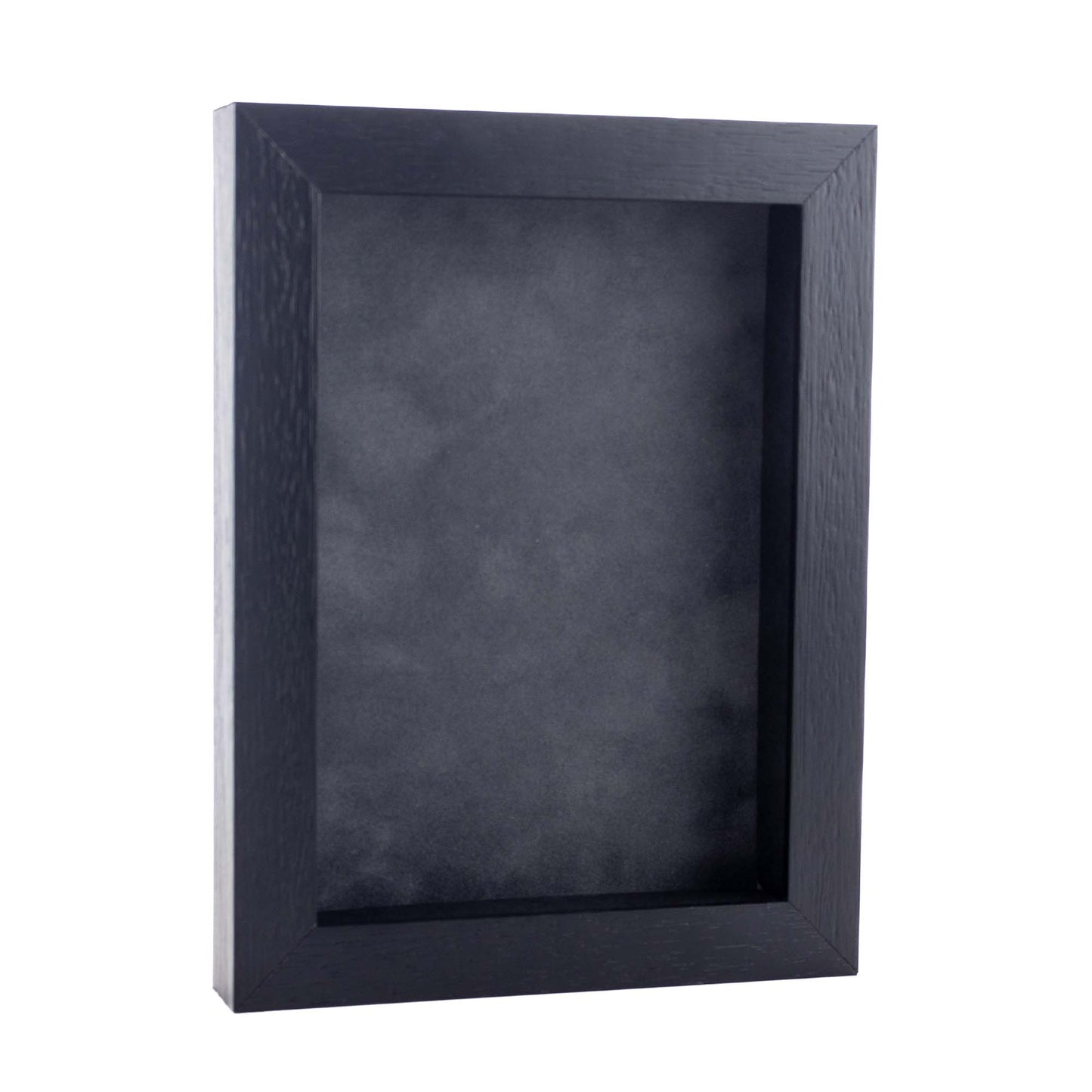 Textured Black Shadow Box Frame With Dark Grey Acid-Free Suede Backing