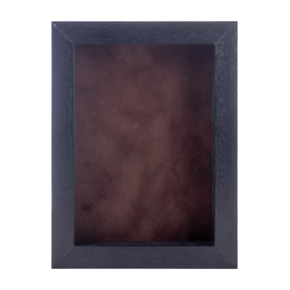 Textured Black Shadow Box Frame With Brown Acid-Free Suede Backing