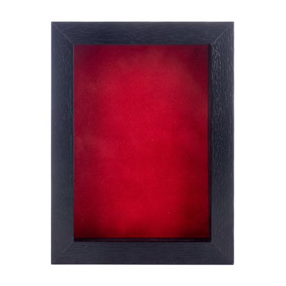 Textured Black Shadow Box Frame With Red Acid-Free Suede Backing